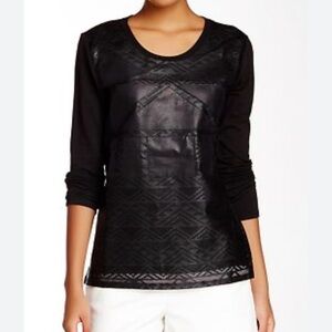 Anthropologie Liberty Garden Black Long Sleeve Women's Top.